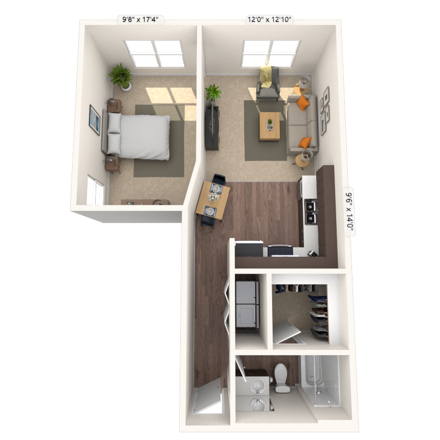 Floorplan image of unit 233